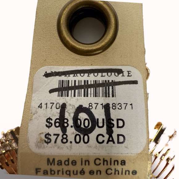 ANTHROPOLOGIE - 14K Gold Plated Wide Pavé Snake Chain Necklace - Picture 8 of 8